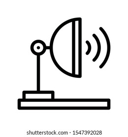 Television and technology related dish antenna vector in lineal or editable stroke design