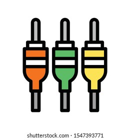 Television and technology related mike cable vector in editable stroke