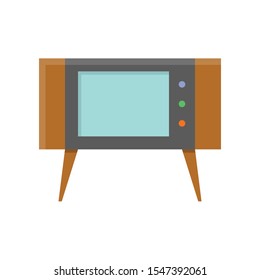 Television and technology related old TV vector in flat design