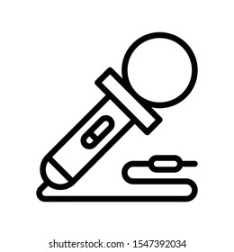 Television and technology related sound mike vector in lineal or editable stroke design