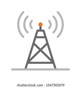 Television and technology related tower vector in flat design