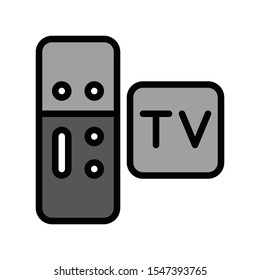 Television and technology related TV and remote vector in editable stroke