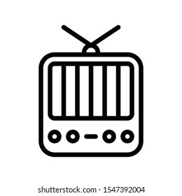 Television and technology related TV vector in lineal or editable stroke design