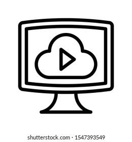 Television and technology related TV vector in lineal or editable stroke design