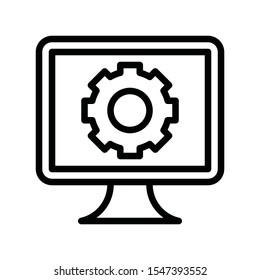 Television and technology related TV vector in lineal or editable stroke design