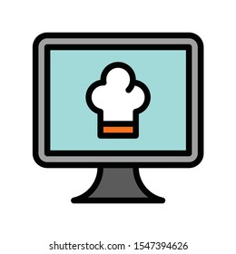 Television and technology related TV vector in editable stroke