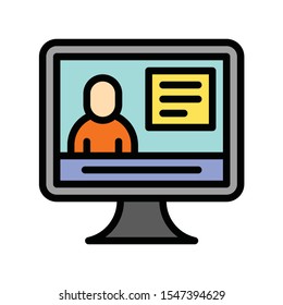 Television and technology related TV vector in editable stroke