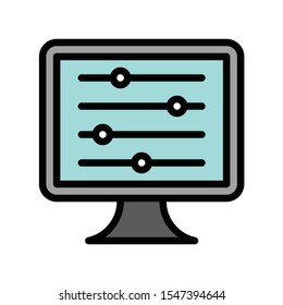 Television and technology related TV vector in editable stroke