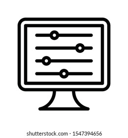 Television and technology related TV vector in lineal or editable stroke design