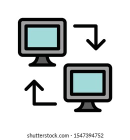 Television and technology related TV vector in editable stroke