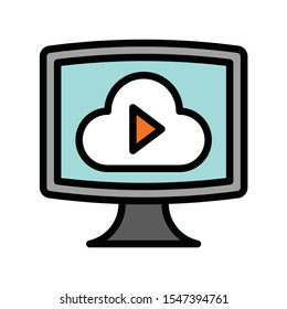 Television and technology related TV vector in editable stroke