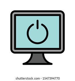 Television and technology related TV vector in editable stroke