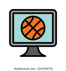 Television and technology related TV vector in editable stroke