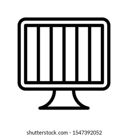Television and technology related vector in lineal or editable stroke design