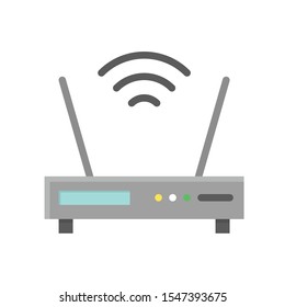 Television and technology related WiFi router vector in flat design
