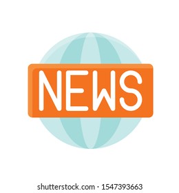 Television and technology related wold news vector in flat design