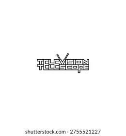 Television Telescope combination of words, logotype design.