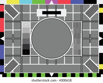 Television test screen used when no signal. Put your own image in the grey circle. Room for text in grey part below.