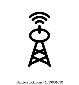 Fernsehturmsymbol oder Logo einzeln auf Zeichen, Vektorgrafik - hochwertige Vektorsymbole in schwarzem Stil
