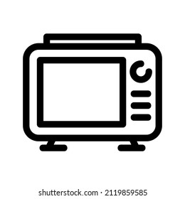 Television or TV line style vector icon. useful for entertainment, information, news, and other.