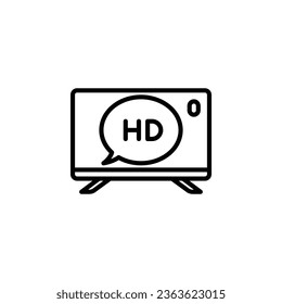 Televisión, tv, ícono de esquema. Ilustración vectorial. Icono aislado es adecuado para web, infografías, interfaces y aplicaciones.