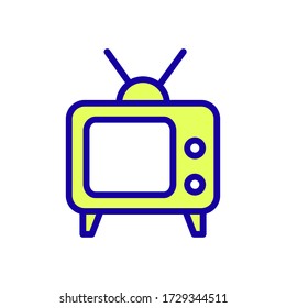 Fernseher, TV-Retro-Icon-Vektor auf weißem Hintergrund