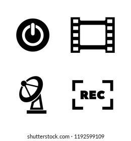 Television, TV. Simple Related Vector Icons Set for Video, Mobile Apps, Web Sites, Print Projects and Your Design. Television, TV icon Black Flat Illustration on White Background.