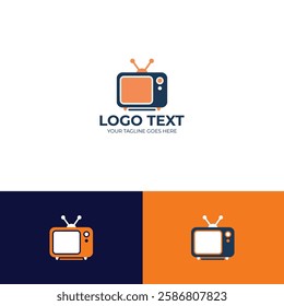 Television tv vector logo design template