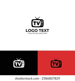 Television tv vector logo design template