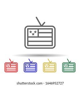 Television, usa multi color style icon. Simple thin line, outline vector of 4th of july icons for ui and ux, website or mobile application