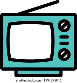 television vector colour line icon