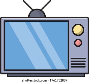 icono de color plano vectorial de televisión 