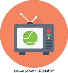 television vector flat color icon