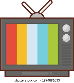 television vector flat colour iconw