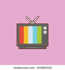 television vector flat colour iconw
