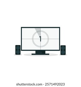 Television Vector in  Flat Design Style