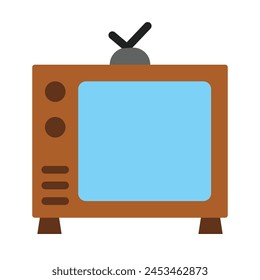Television Vector Flat Icon Design