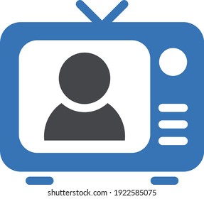 television vector glyph colour icon