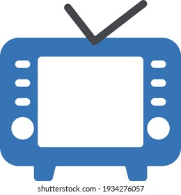 television vector glyph colour  icon