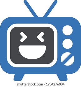 icono de color de glifo vectorial de televisión