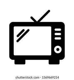 television vector glyph flat icon 
