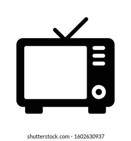 television vector glyph flat icon  