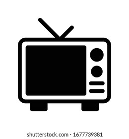 television vector glyph flat icon 