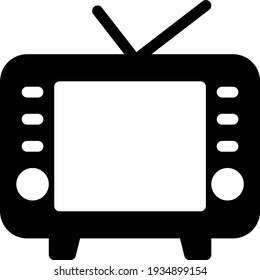 television vector glyph flat icon