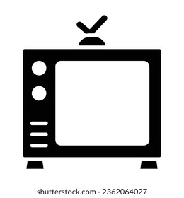 Television Vector Glyph Icon For Personal And Commercial Use.
