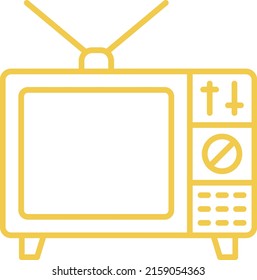 Fernsehvektorsymbol. Kann für Druck-, Mobil- und Web-Anwendungen verwendet werden.