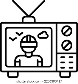 Icono vectorial de televisión. Se puede usar para imprimir, móviles y aplicaciones web.