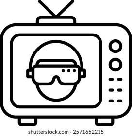 Television vector icon. Can be used for printing, mobile and web applications.