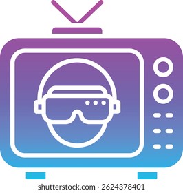 Vektorsymbol für das Fernsehen. Kann für Druck-, Mobil- und Web-Anwendungen verwendet werden.