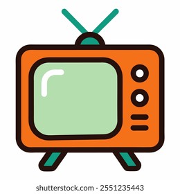TV-Vektorsymbol, Illustration auf weißem Hintergrund